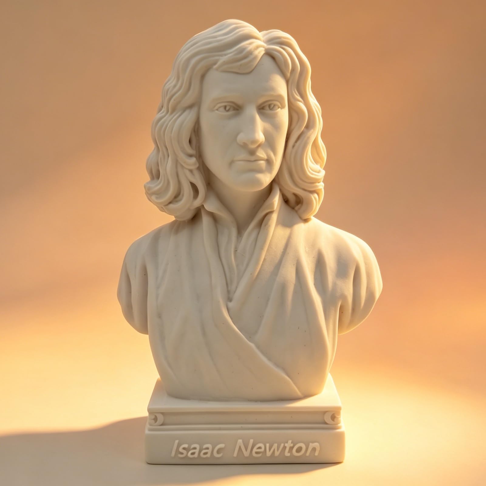 Isaac Newton Bust Statue, White Resin Famous Scientist Sculpture, Decorative Collectible Figurine for Home Office Desk Decor, Ideal Gift for Science Lovers, Students