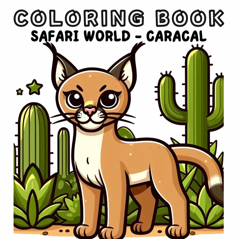 Coloring Book: Safari Animals World - Caracal