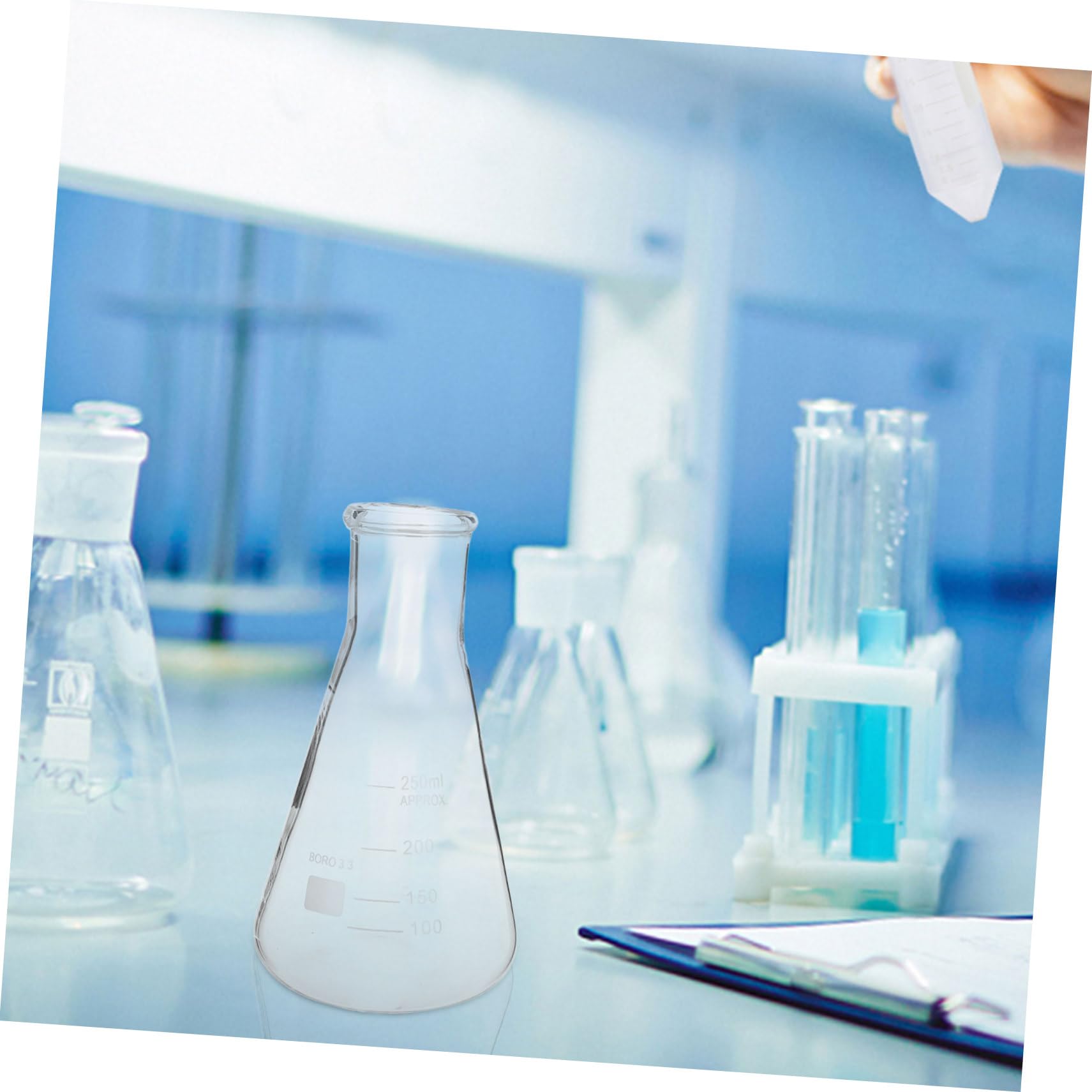 5 Piezas Matraz Cónico De Laboratorio De Vidrio De Borosilicato Para Experimentos De Laboratorio Duraderos y Resistentes Al Calor y Equipo