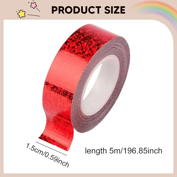 DeeRace 新体操フープテープ 体操用具 装飾 厚手 クラフト用 1.5cm x 5m 多用途ラッピングテープ フープステッカー - 3