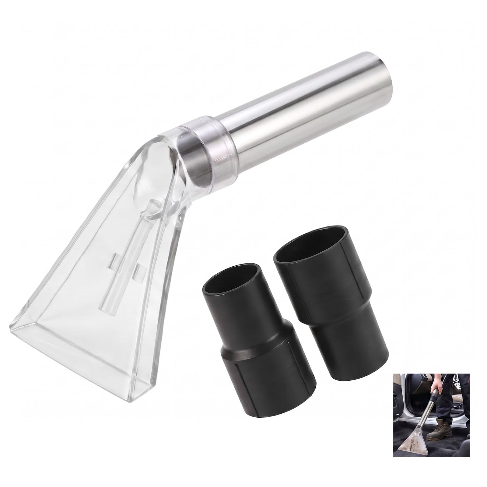 Universal Extractor Nozzle Wand, Large 7.5" Extraction Accessory Clear Head