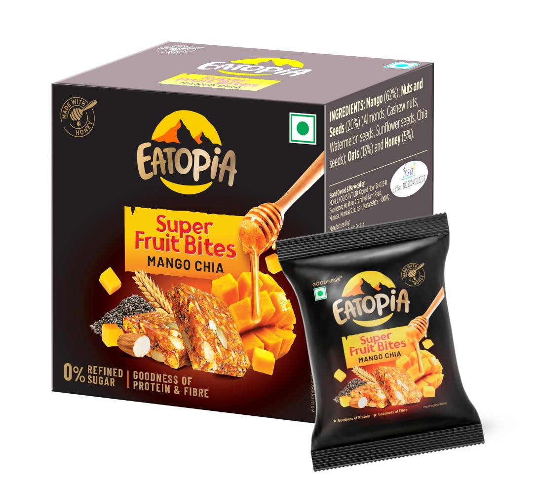 Eatopia Jackfruit Almond Protein Fruit Bites|Refined Sugar Free 15g Protein Bars|Pack of 2 — Amazon image 5