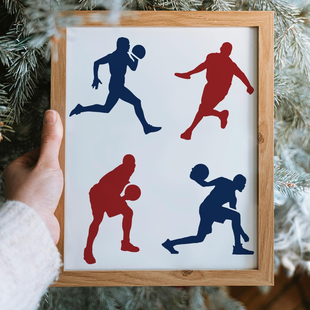 MAYJOYDIY 9-teiliges Set Malvorlagen Sport-Thema – Wiederverwendbare PET-Schablonen 15x15 Cm, Inkl. Zeichenstift, Für Holz, Textilien & Deko
