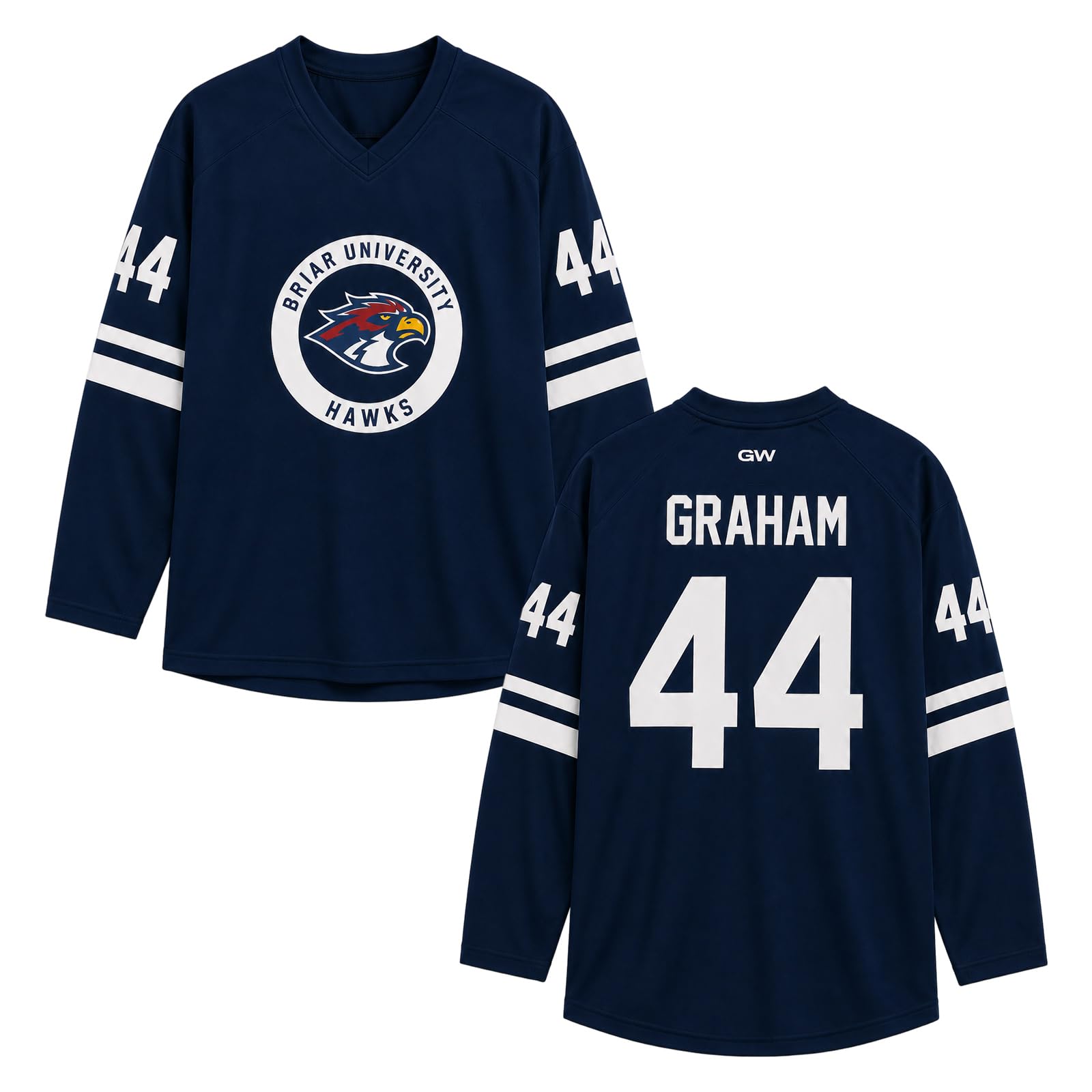 Off Campus Hockey Jersey Graham 44 & Logan 22 & Tucker 46 & Di Laurentis 66 Briar U Jersey Shirt Vneck Sweatshirt Sport Pullover Unisex Long Sleeve Sports Inspired Shirts Off Campus Merch for Fans