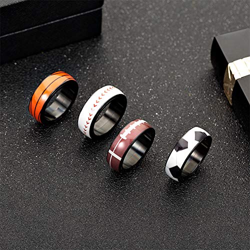 Image of PAMTIER Unisex Spinner Unique NBA Basketball Ring | Stainless Steel, Outdoor Sport Band, Charming Jewelry