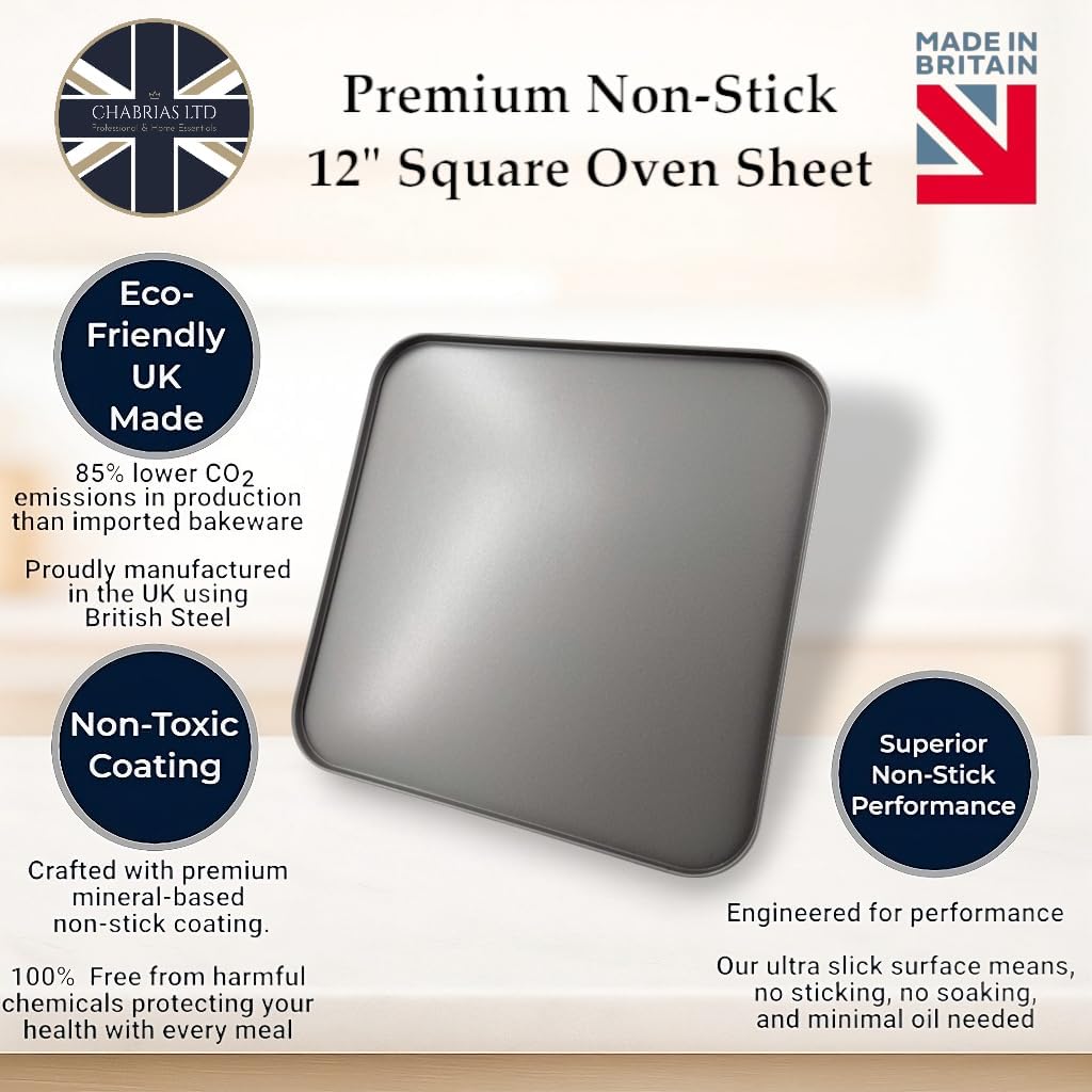 2X Samuel Groves 31 cm Square Oven Baking Tray British Made with Select Non Stick by Chabrias LTD