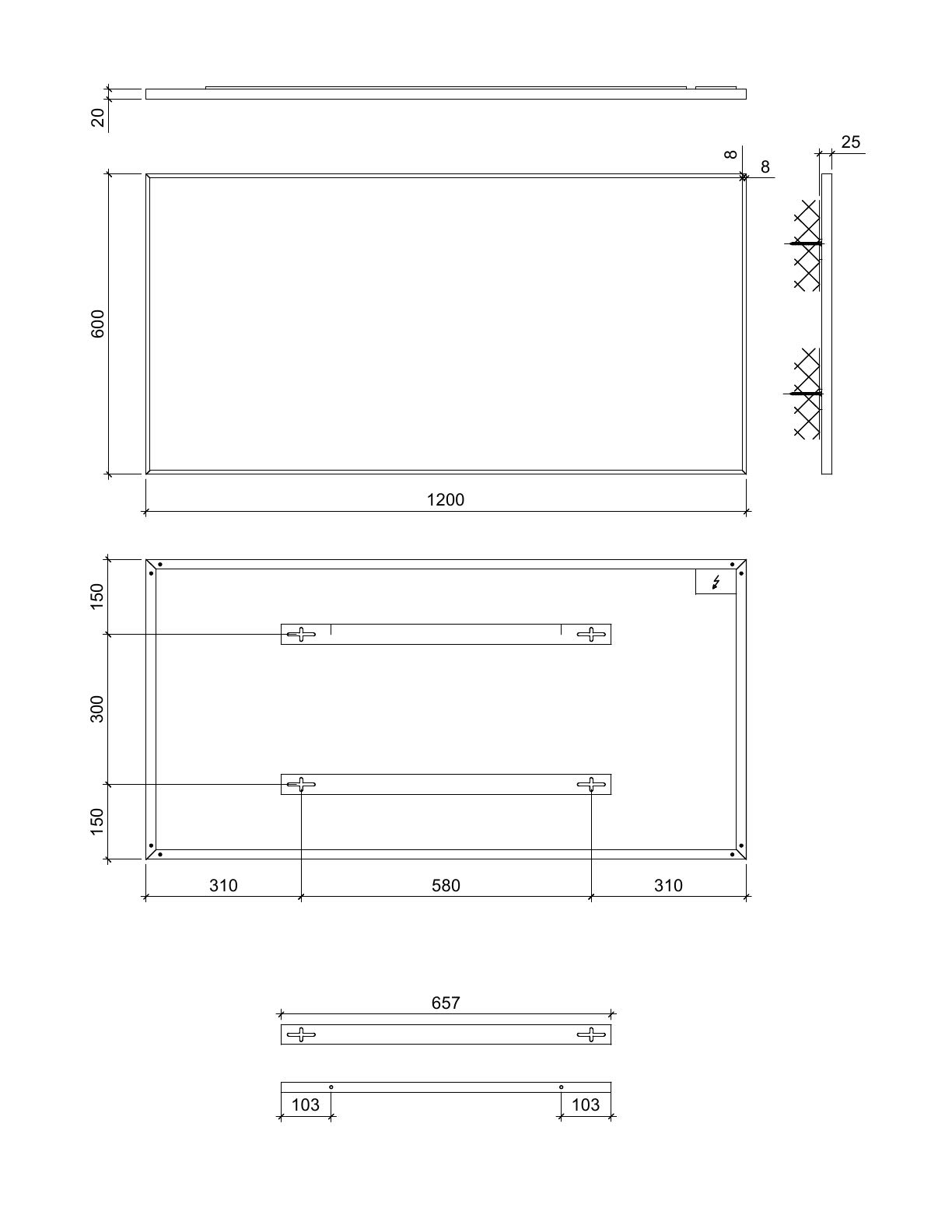 XIMAX Grzejnik na podczerwień panel aluminiowy 600 x 1200 x 25 mm 800 W, rama: biały