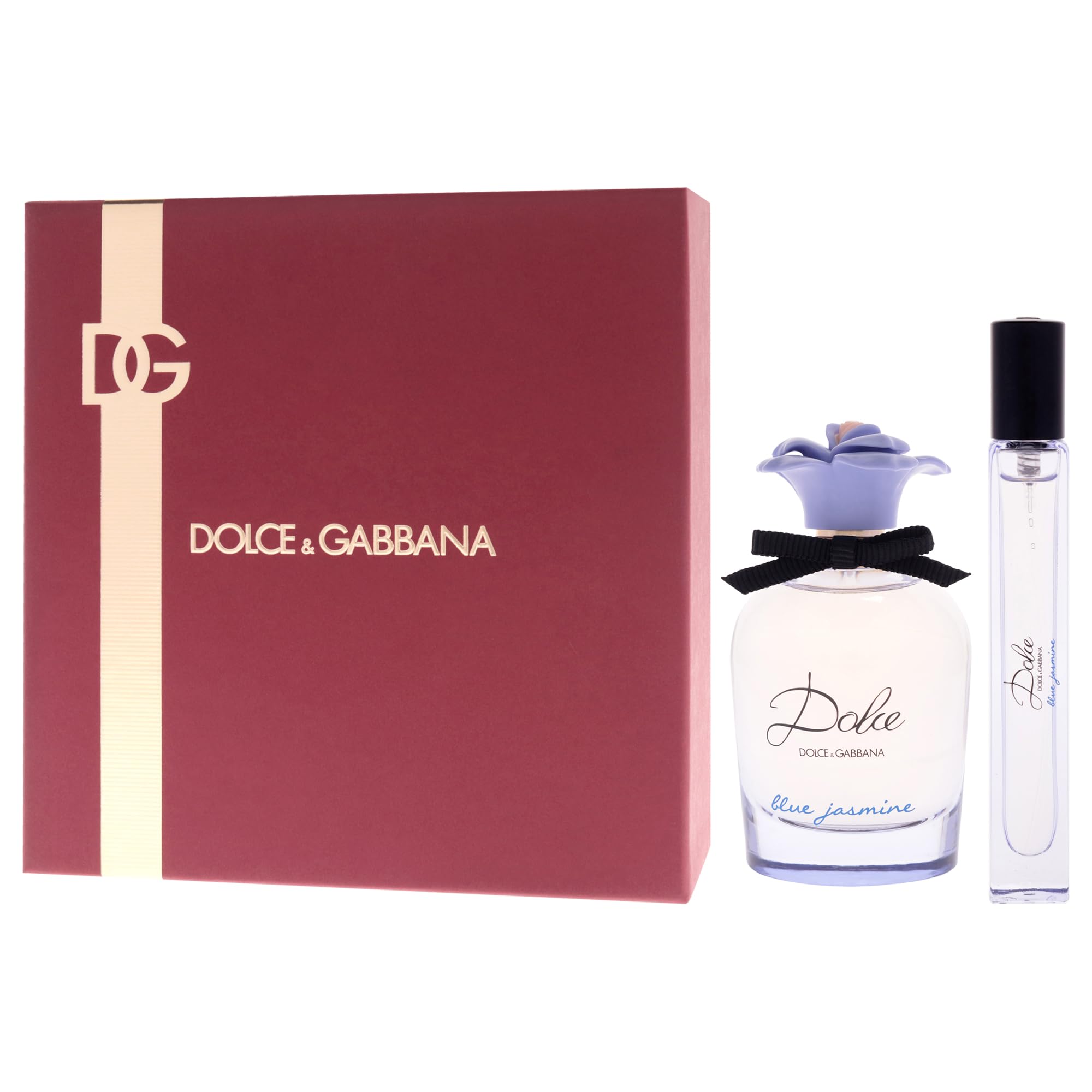 Dolce & Gabbana Blue Jasmine Geschenkset für Damen, Eau de Parfum mit Noten von Jasmin, Zedernholz und Feige, 75 ml + 10 ml