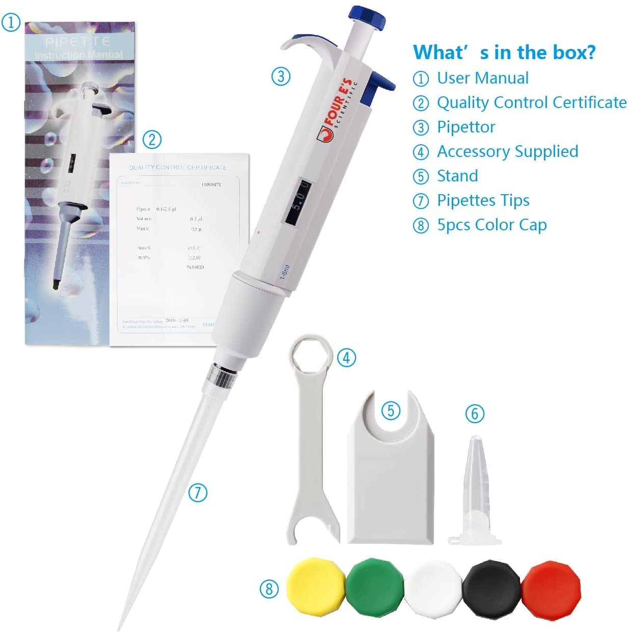 Produktbild von ONiLAB Einkanal-Mikropipette Einstellbares Volumen 1000–5000 µl – Vollautoklavierbar, Hochpräzise, Ergonomisch, Mit Kalibrierzertifikat (MicroPette Plus)