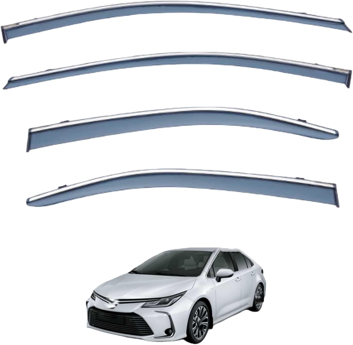 PLAKDFUU Wind Deflectors Rain Guards for Corolla MK12-E210 2019-2024 4Pcs, Side Window Visors Block UV & Rain, Fresh Air Flow