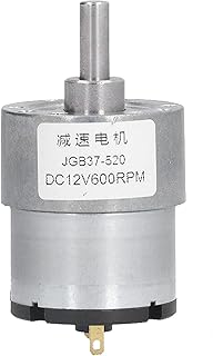 JGB37â€‘520 12V 600RPM DC Worm Gear Motor Selfâ€‘Locking DC Geared Motor Electric Worm Reduction Engine for Door Openers Miniature Winches