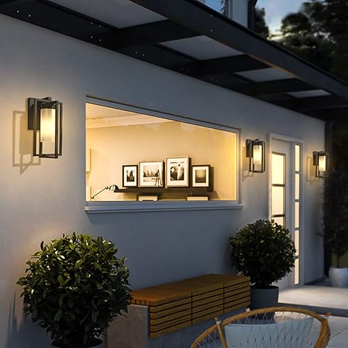 Miniatura 5 de MARURY Lámpara de pared moderna y simple para exteriores, lámpara de pared exterior, antioxidante, impermeable, negro mate, para entrada, puerta,