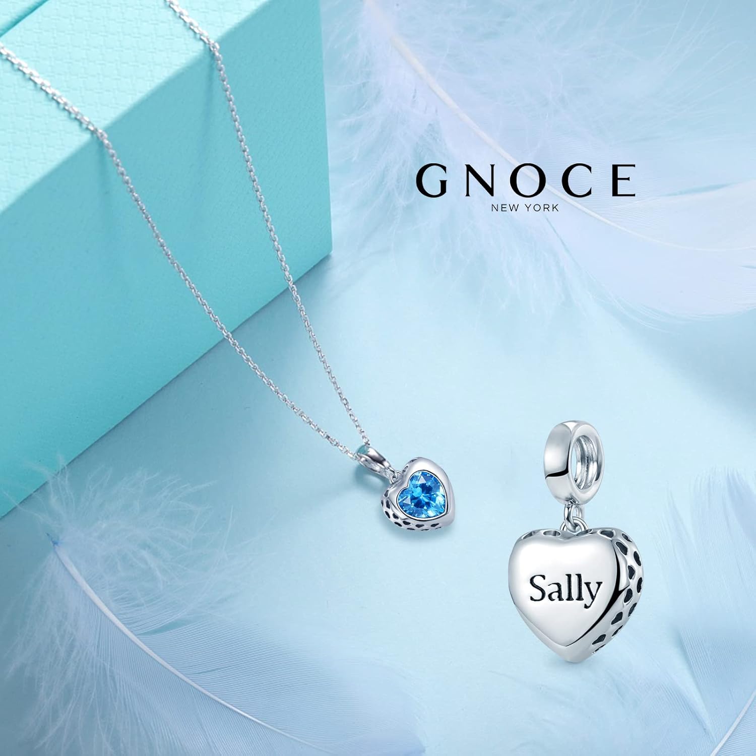 GNOCE Ciondolo Argento Sterling 925 Con Pietra Nascita - Charm Per Bracciali E Collane