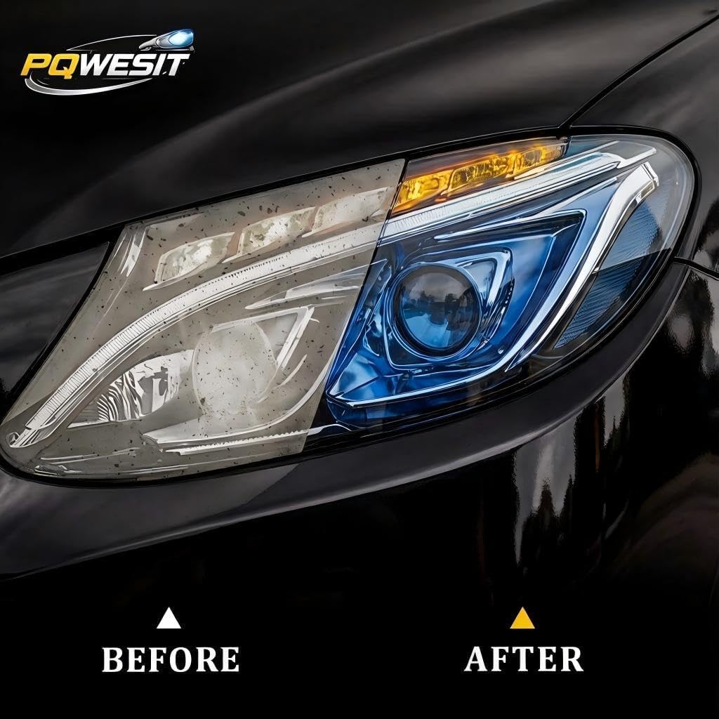 Car Headlight Restoration Kit – Headlight Cleaner & Restorer Kit with Restoration Spray, No Power Tools Required, Restores Yellowed & Oxidized Headlights to Like-New Clarity, For All Vehicle Types - 3