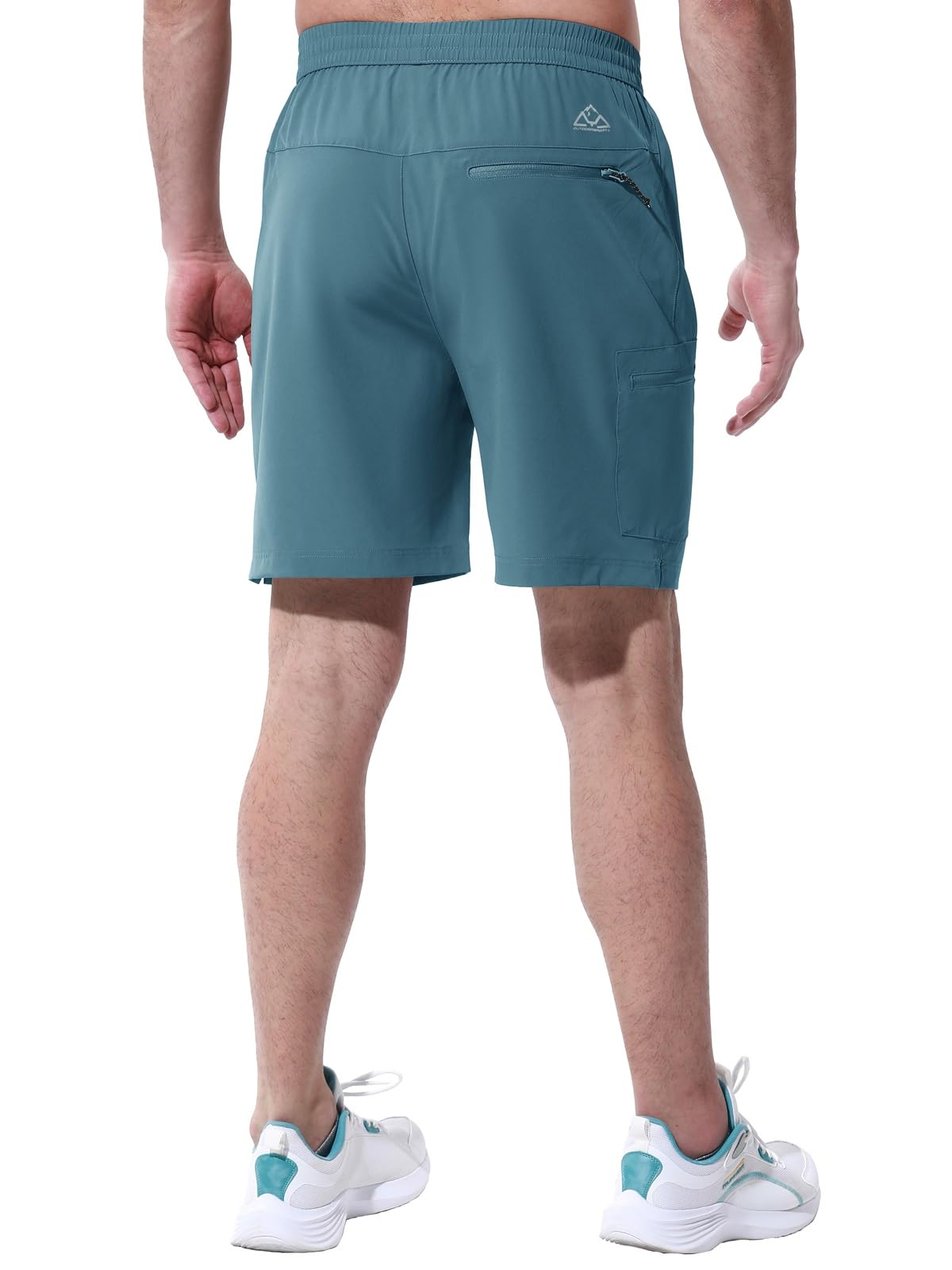 Rdruko Pantaloni corti da uomo, sportivi, elasticizzati, da trekking, estivi, ad asciugatura rapida, con 4 tasche con cerniera