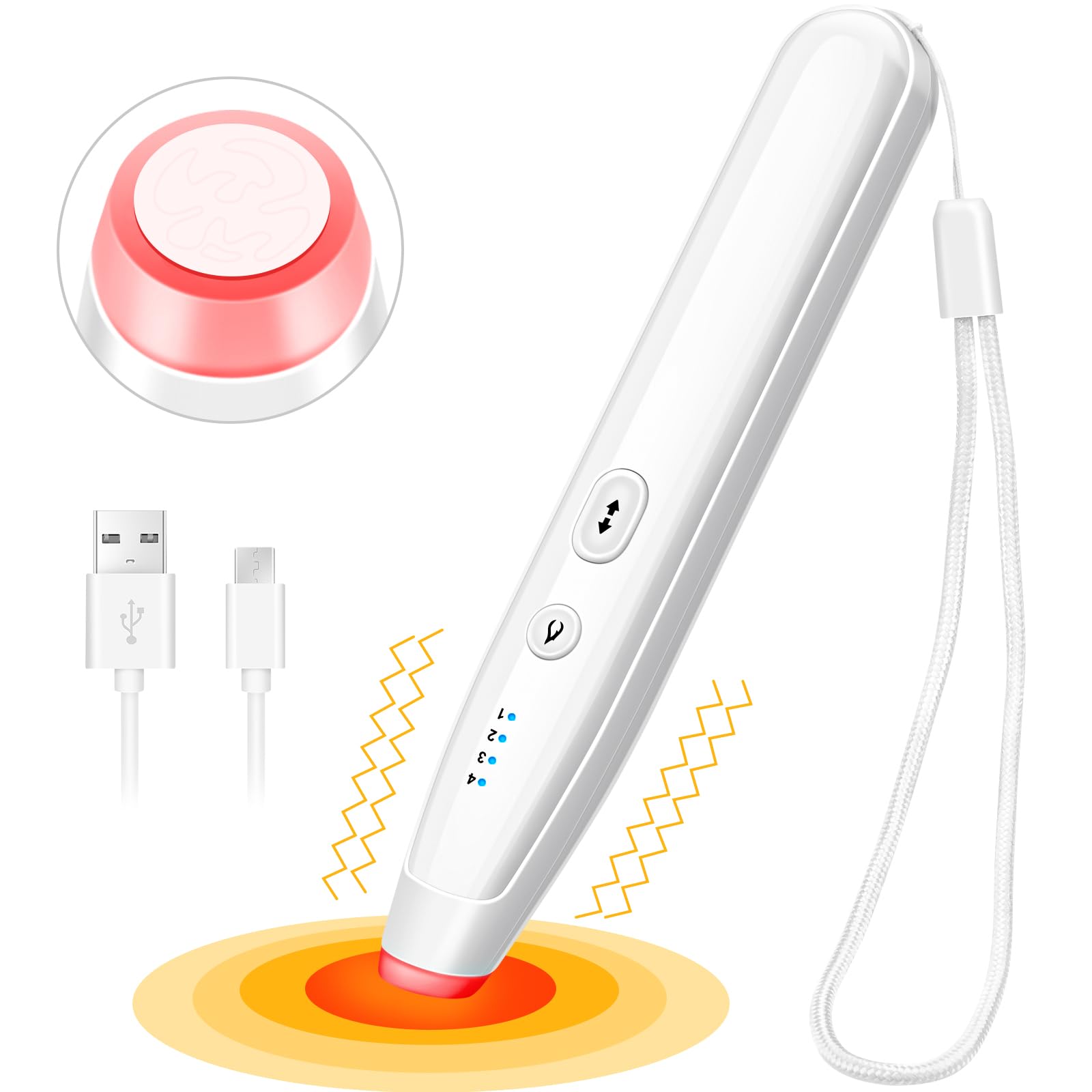 夏と四季対応 4段調温 熱×振動 加熱ペン 多機能 速熱 USB-C充電式 アウ…