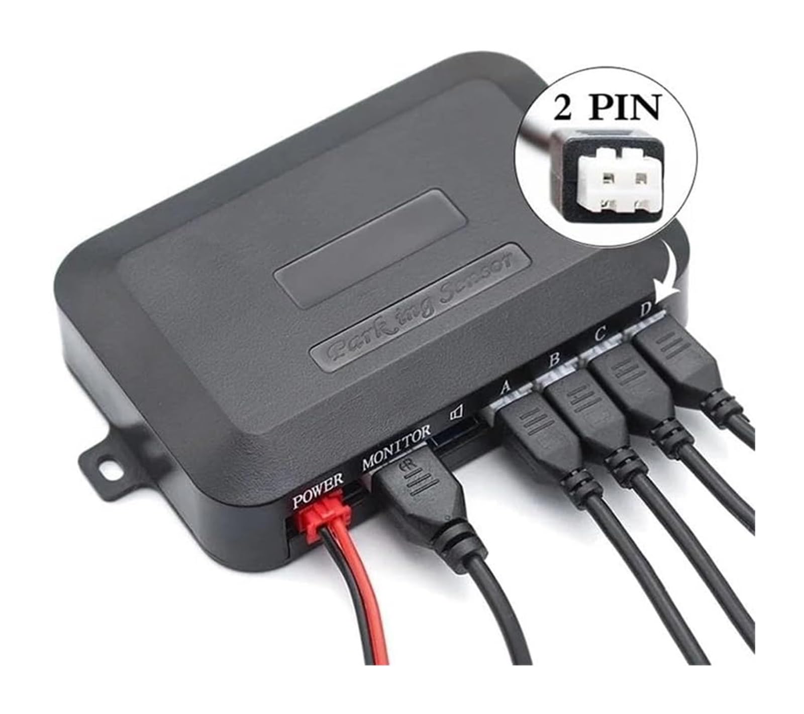 Kit Sensor Aparcamiento Radar Marcha Atrás Trasero para Coche Pantalla Digital Precisa Alarma Obstáculos Parktronic 4 Sensor De Aparcami(Rojo)