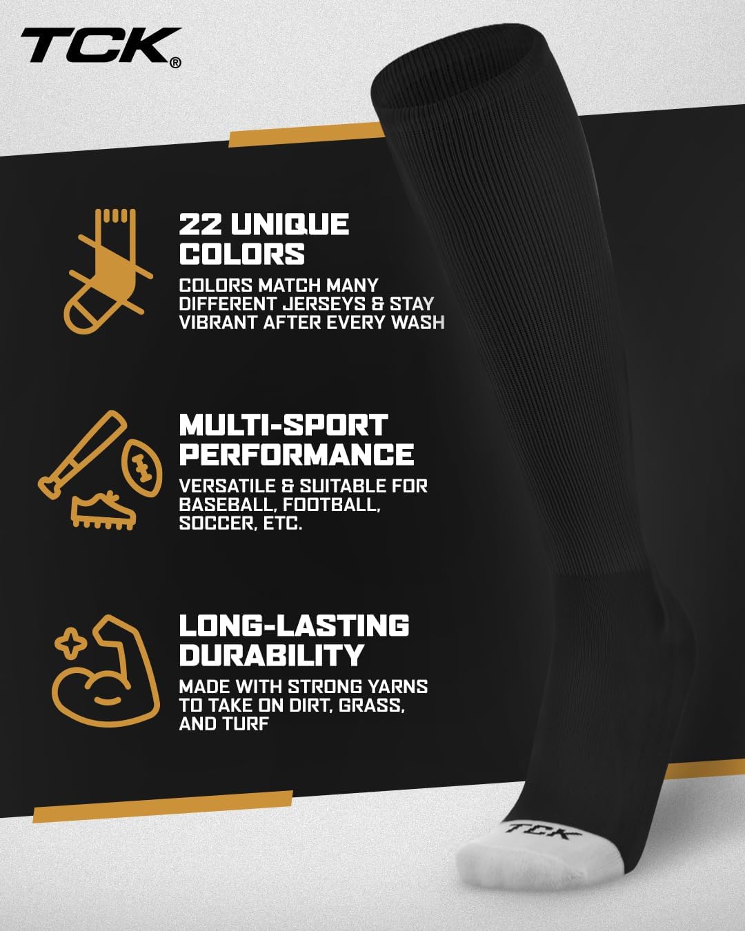Prosport Baseball Socks & Softball Socks, Kids & Adult Knee High Tube Sock image 4
