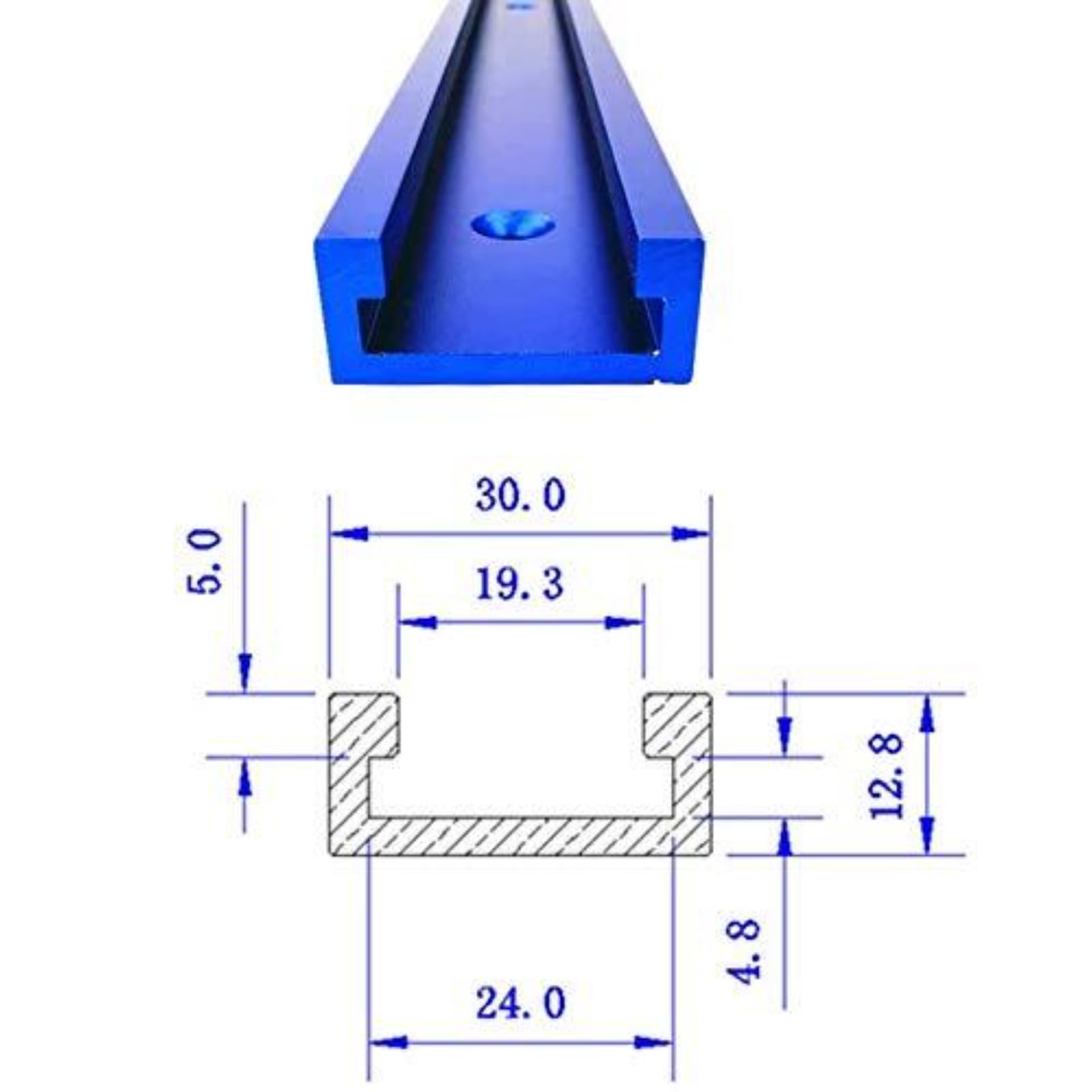 Fafeicy 2 pezzi di guida per smussatura da 1000mm, utensili in alluminio per guida a T con scanalatura a T, per lavorazione del legno, tavolo da fresatura, vite a T, morsetto ad azione rapida (1000MM