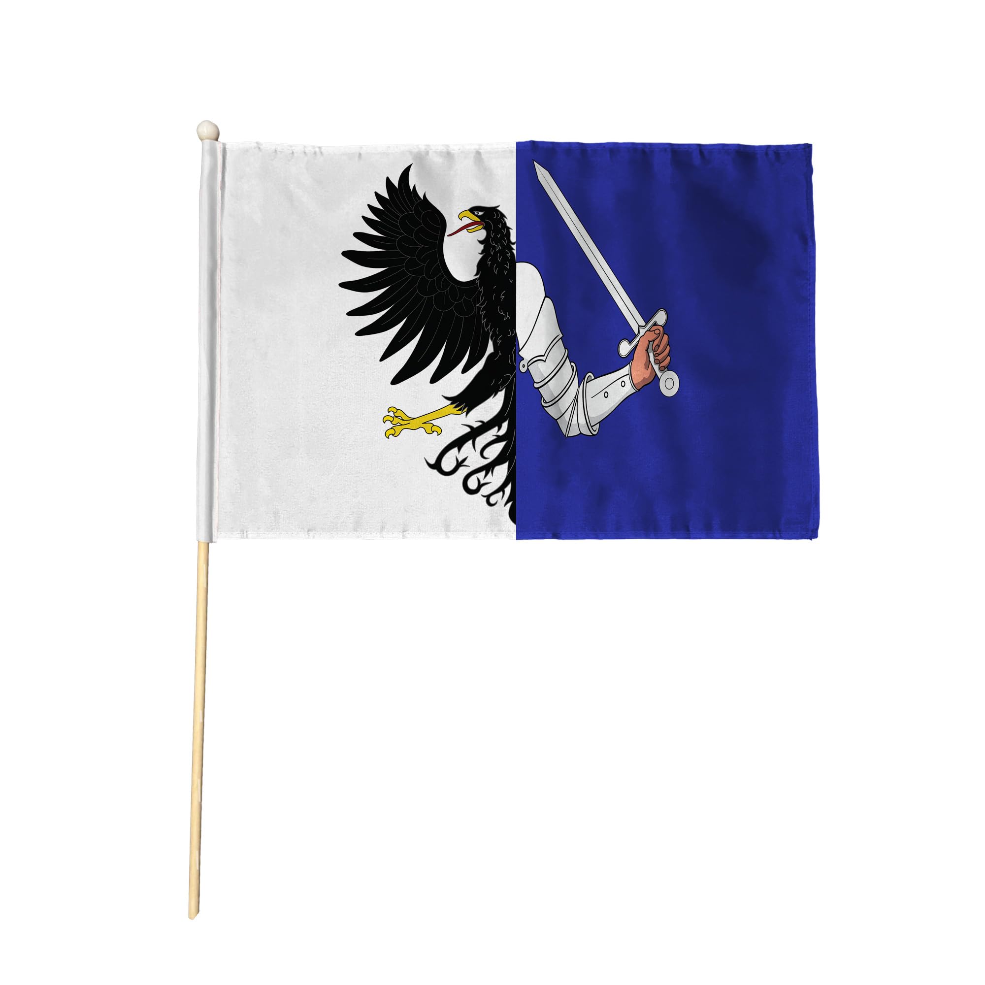 Flagtex Connacht Connaught Province Pack of 2 Hand Waving Flag (9x6 Inch) - Premium Wooden Stick Irish Provincial GAA Flag Big Size Natural Wood Pole Western Ireland Mayo Galway Roscommon Sligo