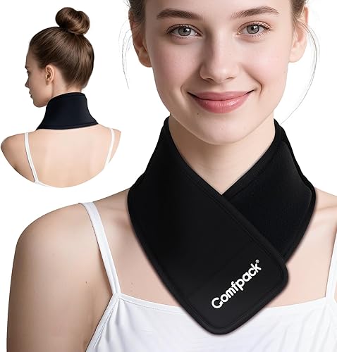 Envoltura de hielo para cuello, compresa fría y caliente para recuperación de cirugía de cuello, bolsa fría flexible reutilizable para lesiones,