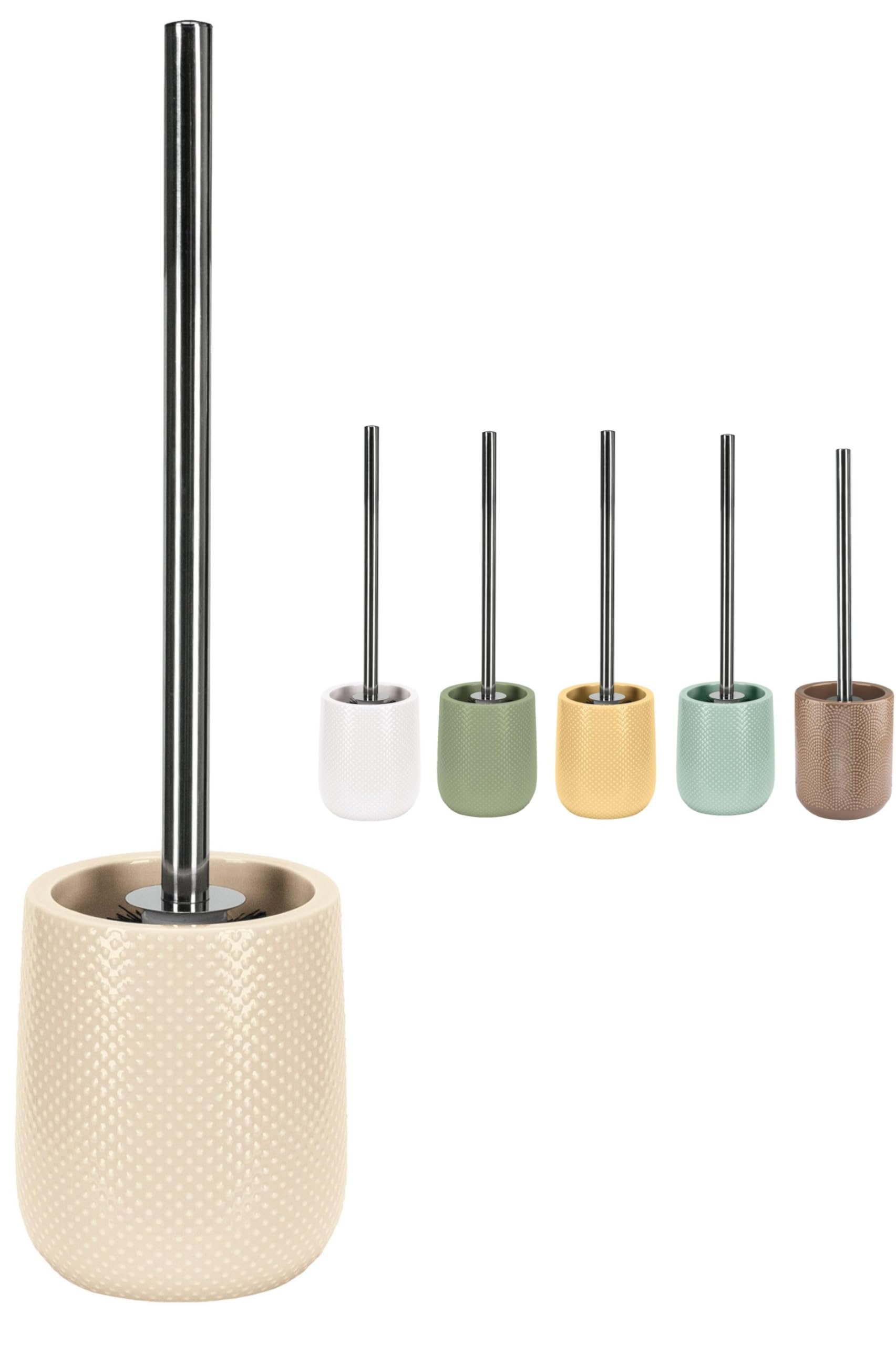 Kw Biege Luxury Ceramic/Porcelain/Stoneware Toilet Brush And Holder (Biege)