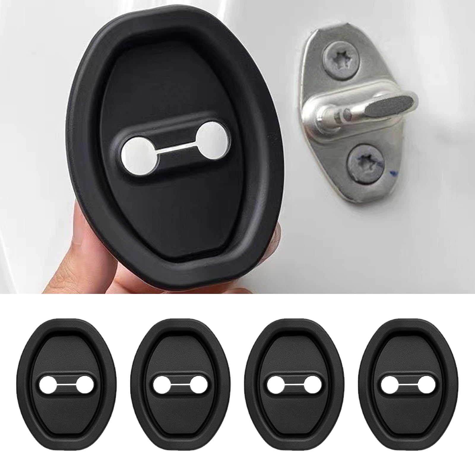4pcs Car Door Lock Protector for Skoda Elroq 2024 2025, Car Silicone Door Lock Protective Cover Shock Absorption Car Door Protective Cover