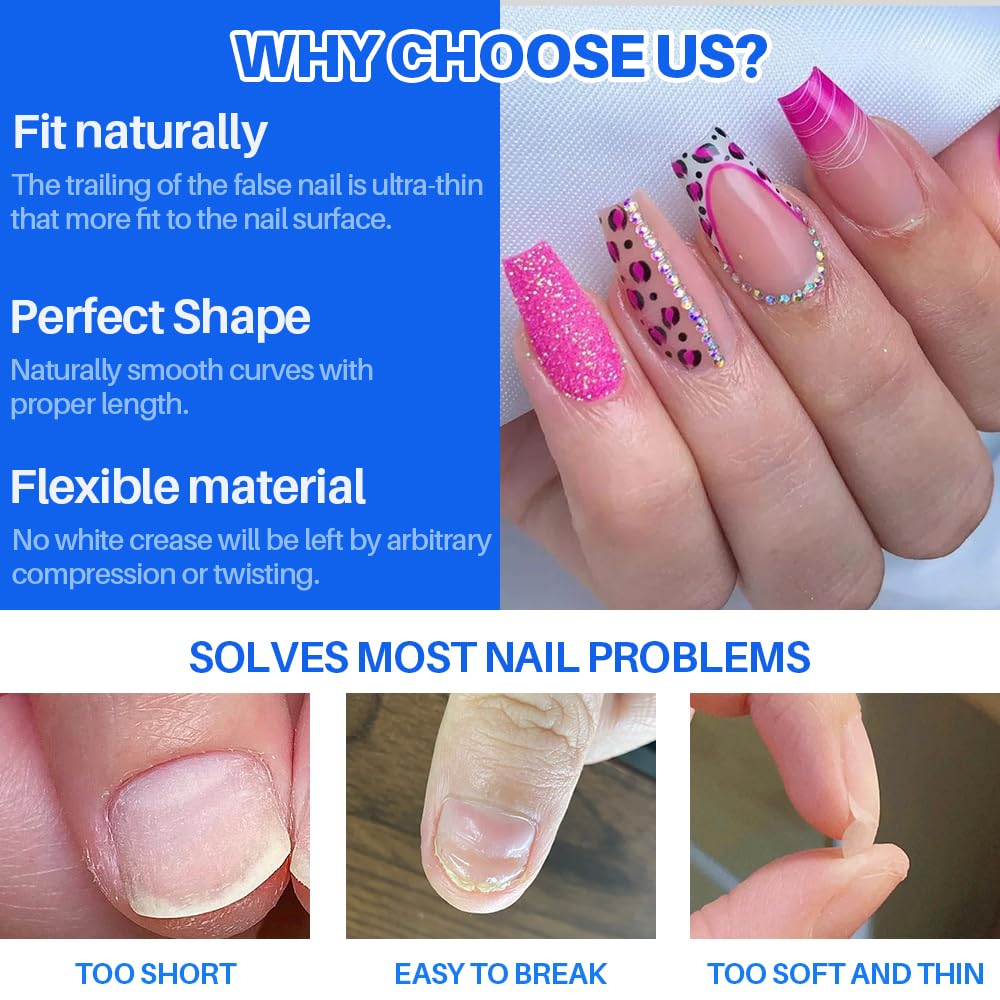 ASENTER Short Coffin Nail Tips, 450Pcs Half Matte Soft Gel - Image 4