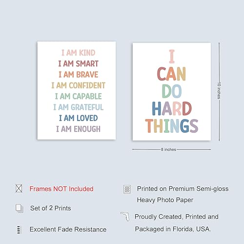 Miniatura 2 de Kids Affirmations, Kids Wall Art, Classroom Decor, Playroom Posters, Homeschool Wall Decor, Boho Nursery Decor, I Am Kind, I Can Do Hard Things,