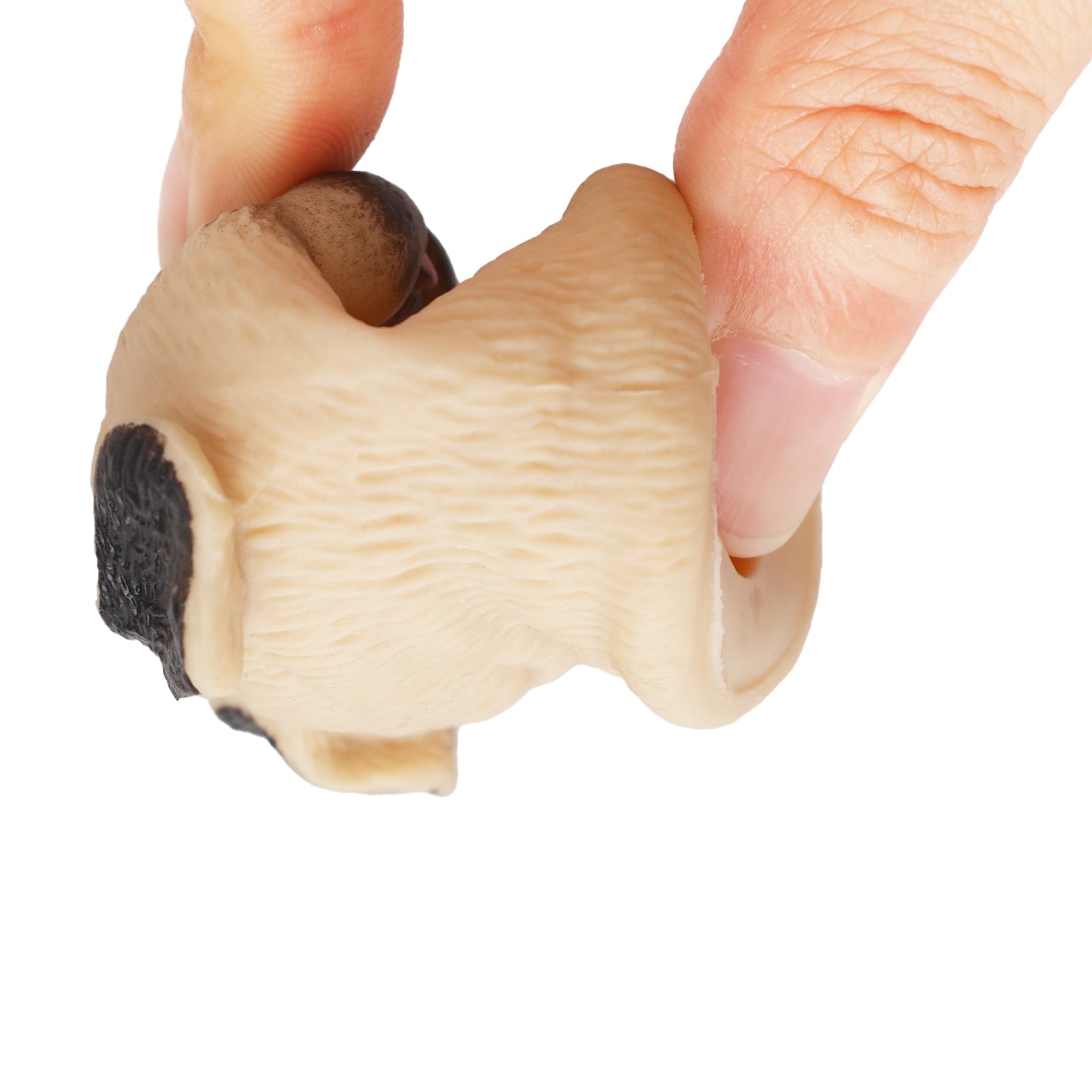 Andux 5pcs Animal Finger Puppets Realistic Rubber Animal Role Play Finger Puppets Set ZJWO-01 (Pug), Small - Image 3