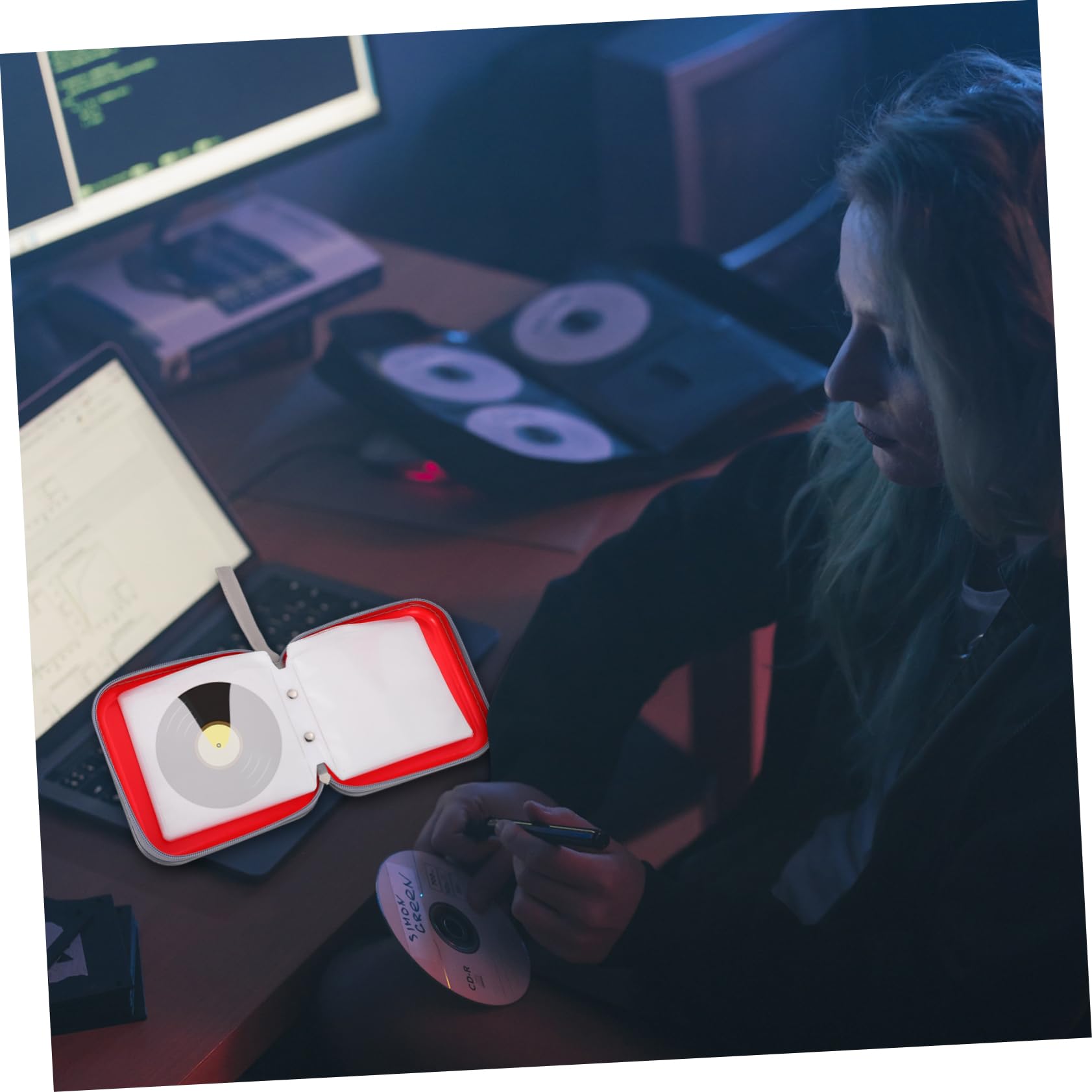 Ciieeo Capacity Portable CD Storage Case Zipper Disc Holder for Car Shock Resistant Soft Inner Pages Design for Organizing and Protecting Your