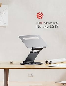 【超美品】Nulaxy ノートパソコンスタンド 360度回転・高さ調整可 グレー Amazon.co.jp: Nulaxy 伸縮式 360度回転 ノートパソコンスタンド