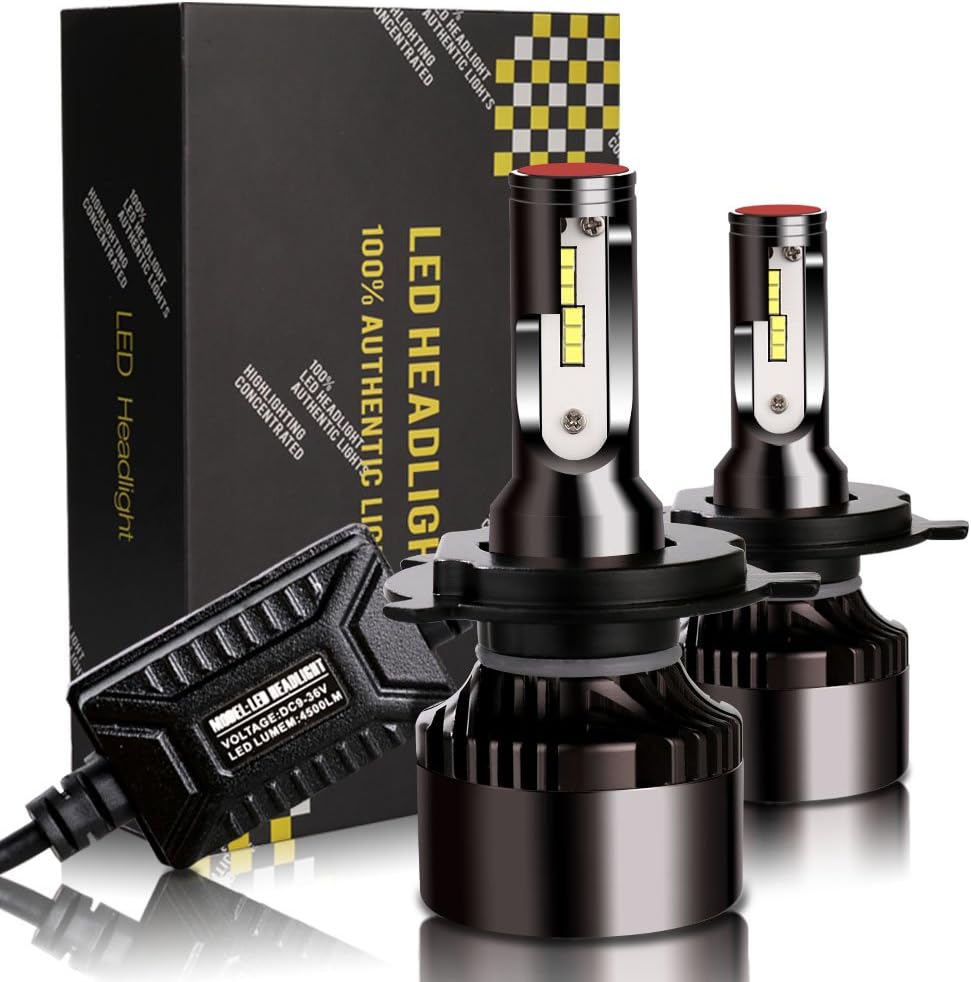 FUSTRONG H4 Car LED Headlight Bulb Import Chip Cool White Conversion Kit 6000K 8000Lm 80W 2 light bulbs 3 year Warranty