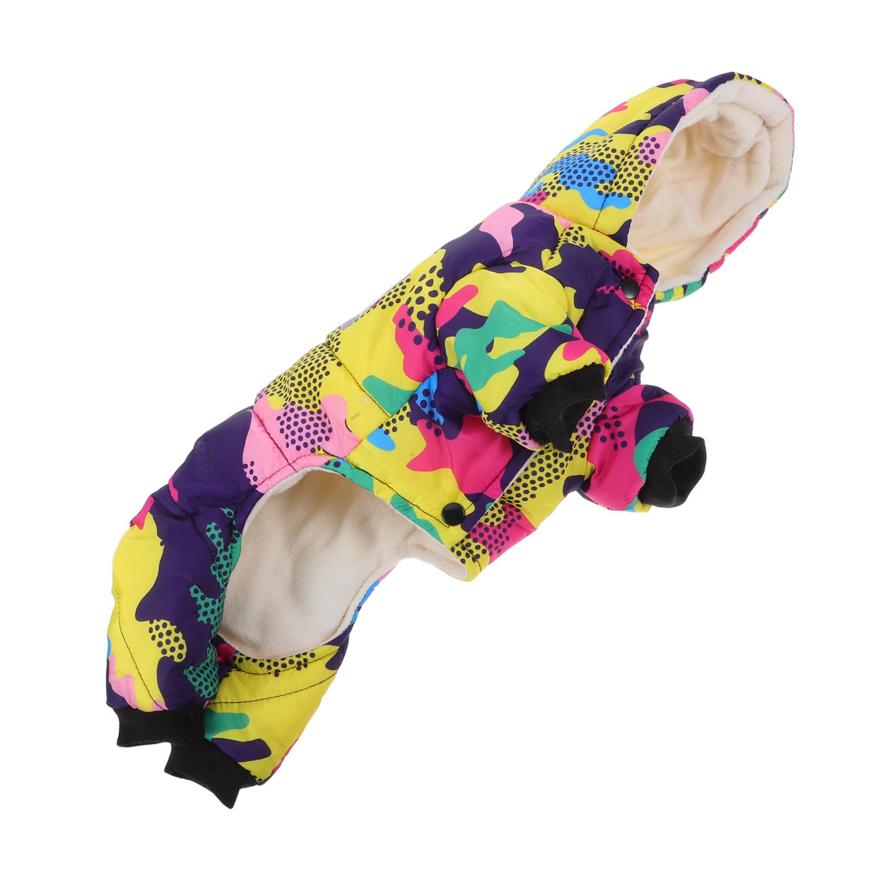Kisangel 2stücke Wärmender Hundemantel Mit Kapuze Für Winter Dicke wasserdichte Daunenjacke Im Camouflage-Design Für Vierbeinige Freunde Für Und Outdoor-aktivitäten Schwarz Mit