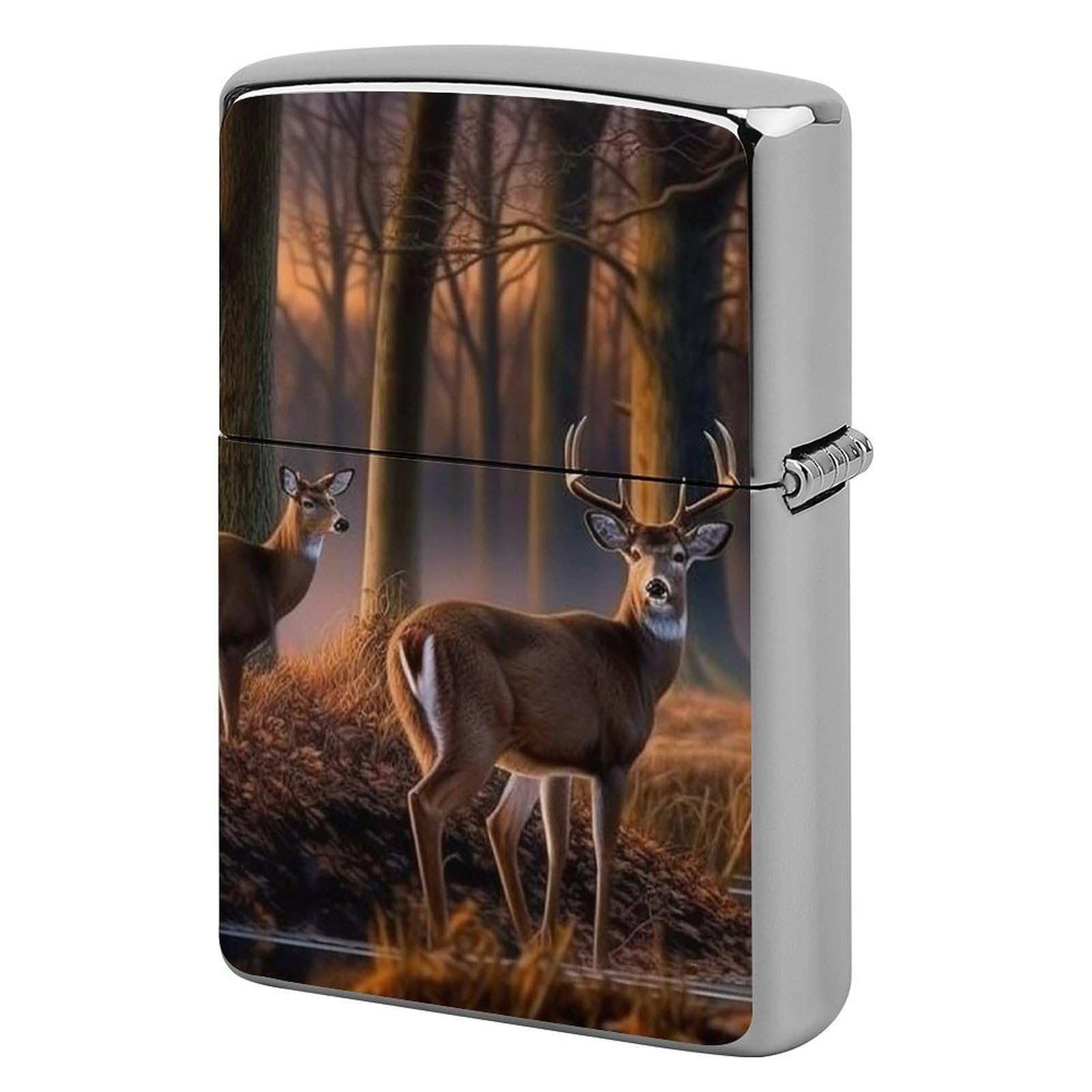 Nature Wild Animal Deers Lighter Case for Men, Personalized Lighter Cover for Valentine's Day Gifts, Flip-Top Lighters Shell for Outdoor, Portable Lighters Protective Sleeve