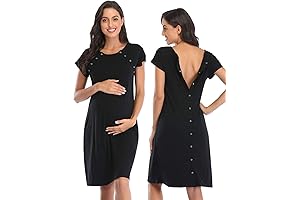 Versatile Women's Postpartum Nightgown for Hospital Comfort and Breastfeeding Ease
