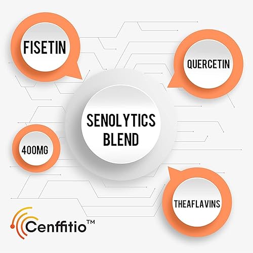 Miniatura 5 de Cenffitio Cápsulas blandas de apigenina liposomal de 500 mg, suplemento óptimo de apigenina con fisetina, quercetina y teaflavinas, suministro para