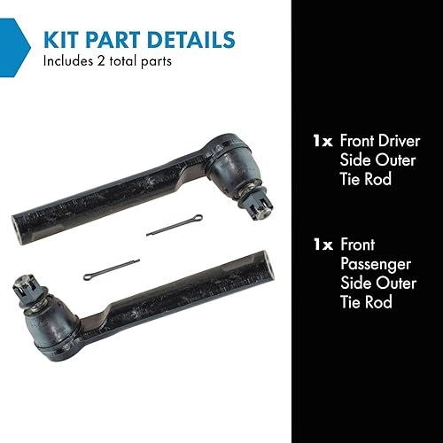 Miniatura 923 de TRQ Juego de barras de acoplamiento exteriores compatibles con Chevrolet Cruze Volt 2016-2019