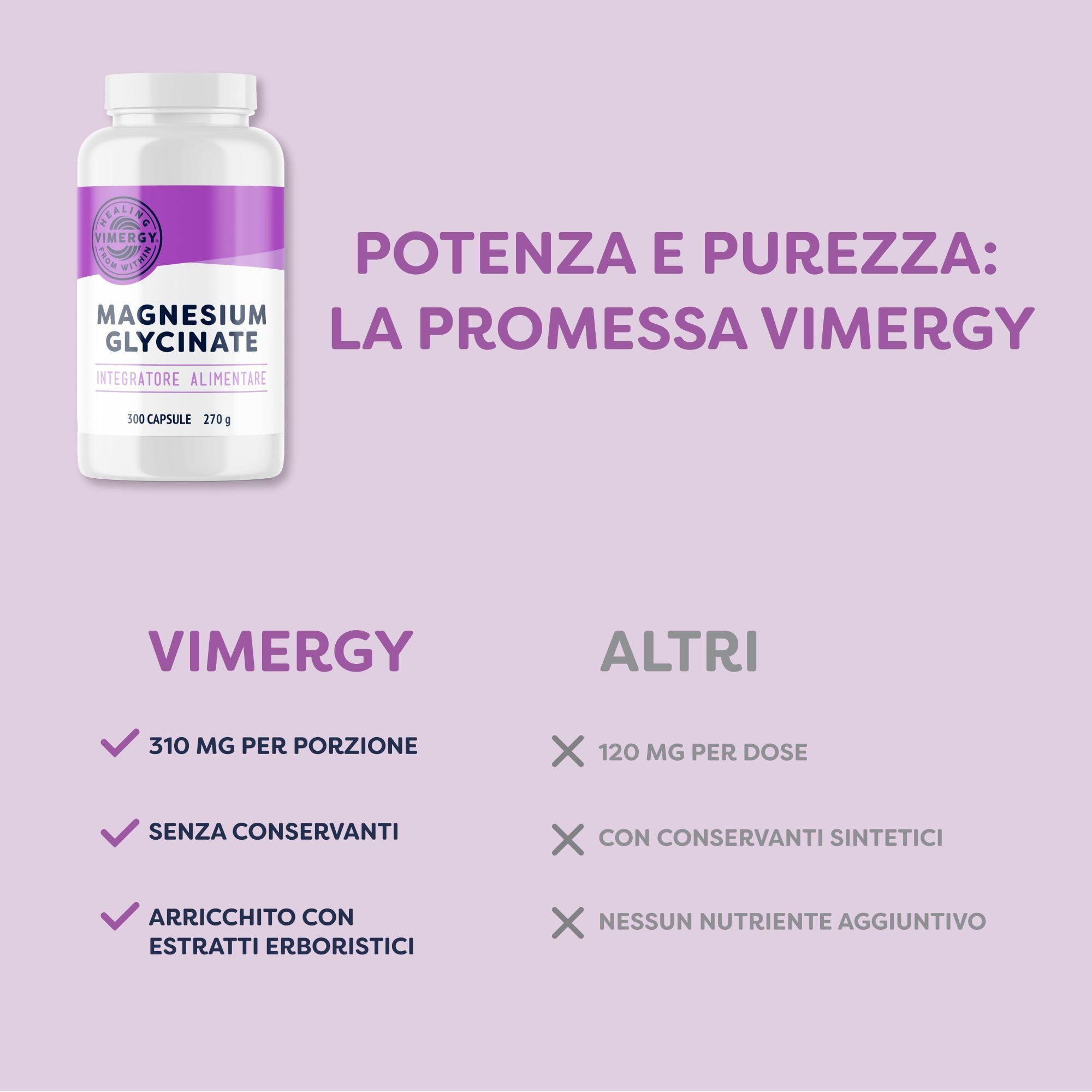 Vimergy Magnesio Glicinato Integratore Minerale – 150 Dosi – Più Energia – Integratore Magnesio Delicato sullo Stomaco – Curcuma e Zenzero – Senza Glutine e OGM Keto/Paleo-Friendly