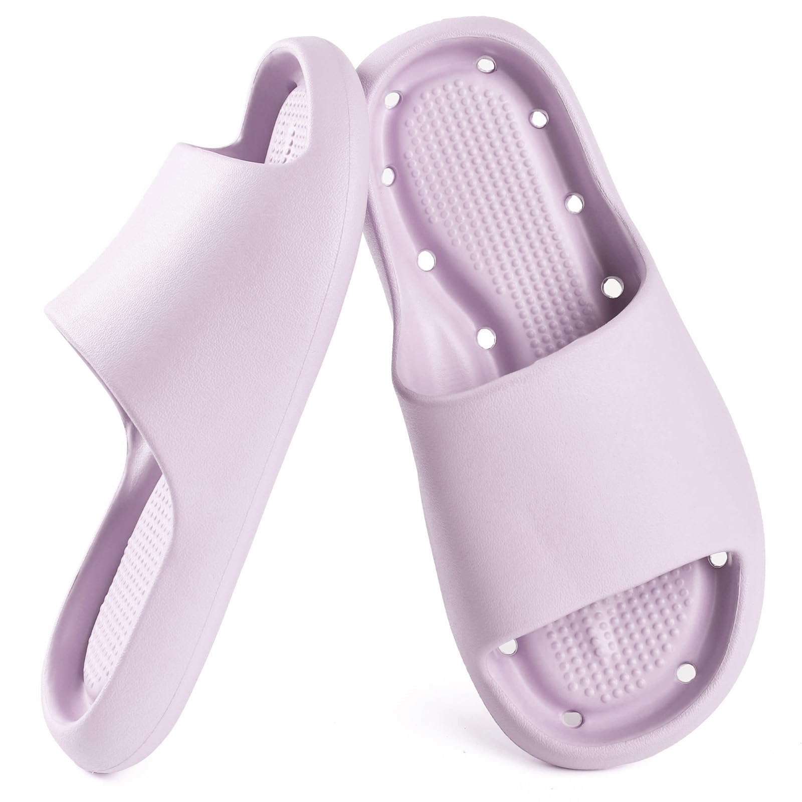 GETOEU Shower Shoes for Women and Men Massage Slide Sandals Soft Cushioned Anti-Slip Pool Slides Comfort Arch Support Quick Drying Shower Shoes with