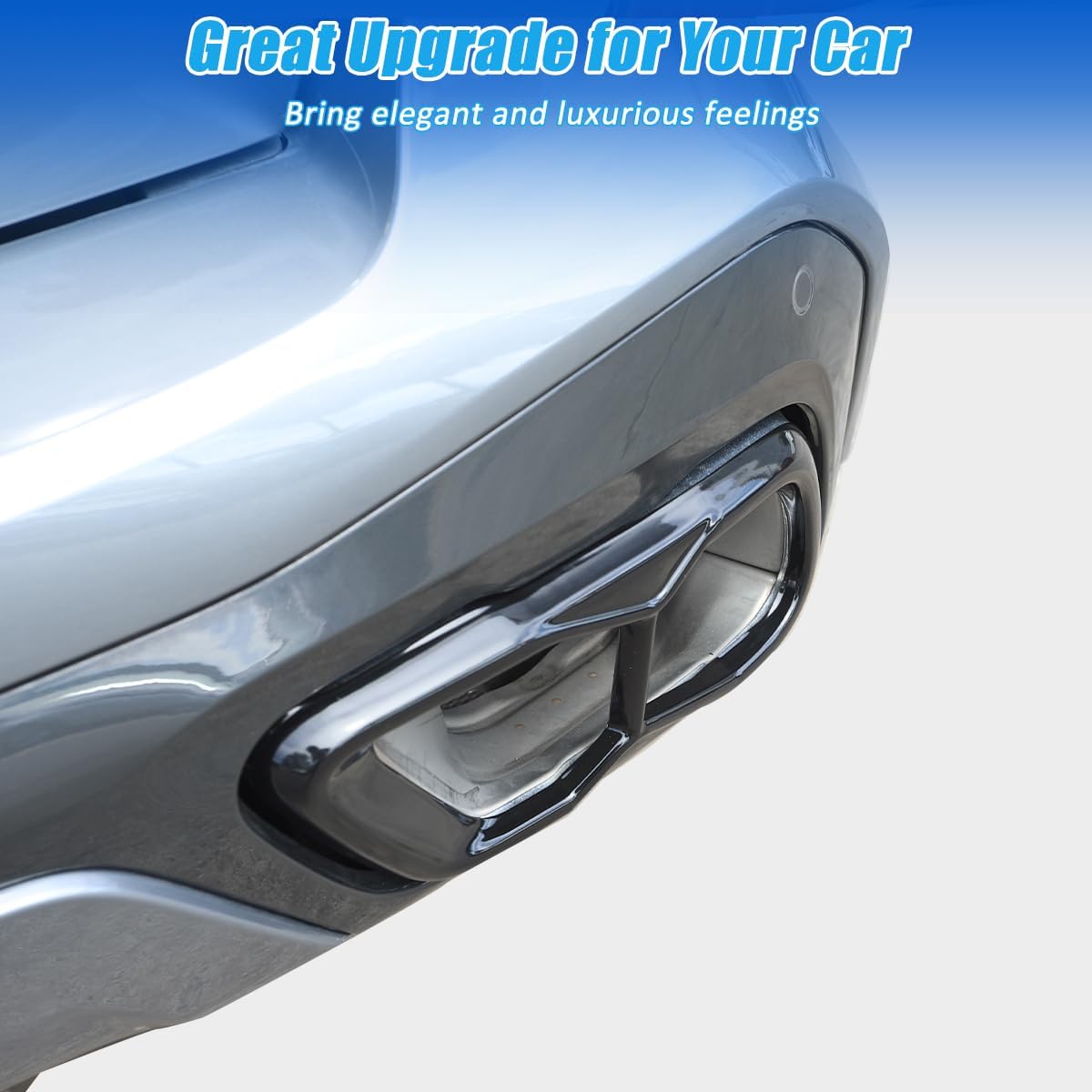 Stainless Steel Exhaust Muffler Tailpipe Trim Cover For BMW X5 X6 X7 G05 G06 G07 2019-2022 Car Tail Pipes Exhaust Pipe Muffler Decorative Frame (Gloss Black)