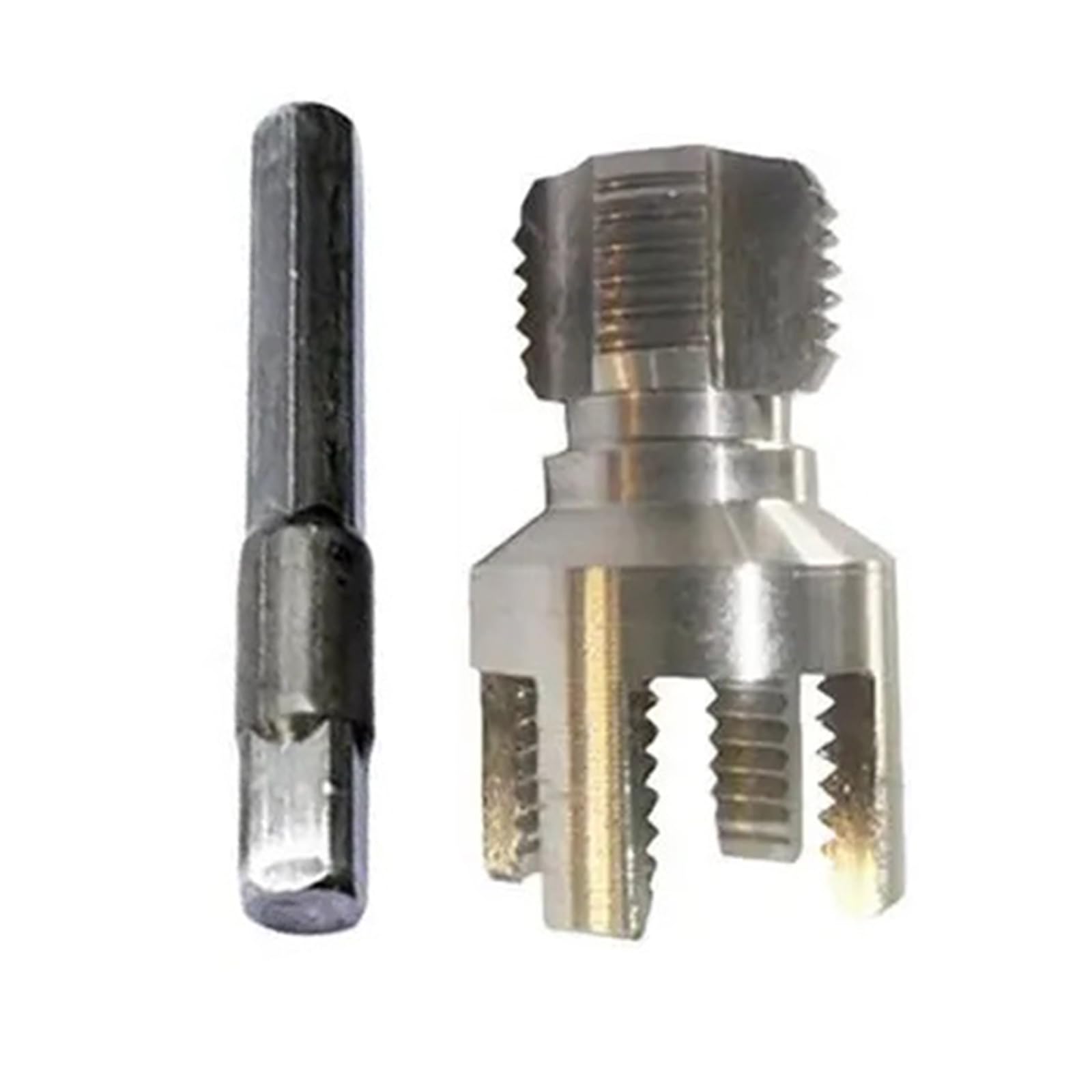 Msioytog 4 Points 2 Dual-Size Plumbing Threading Tool Hexagonal Shank Carbon Steel Electric Drill Attachment Hexagonal Shank For Power Drill