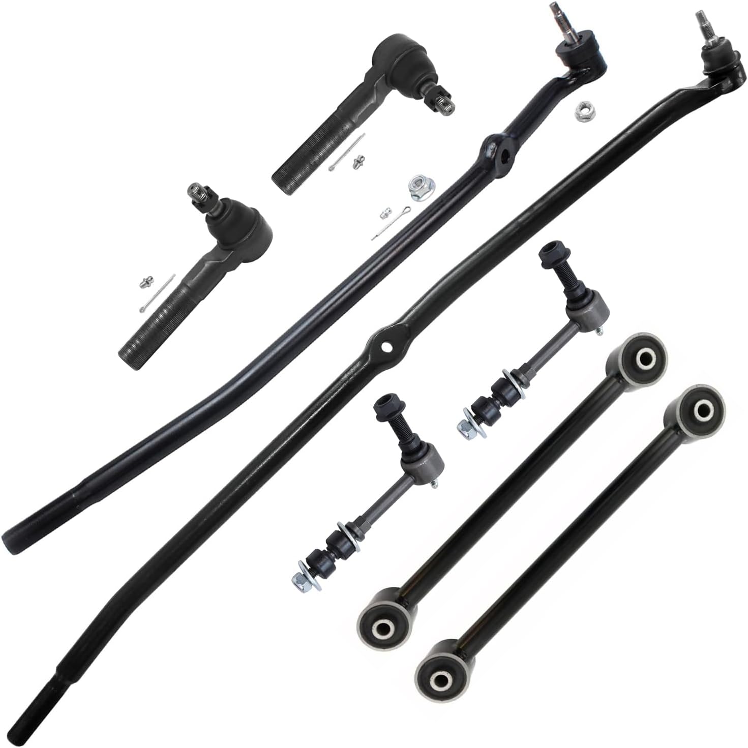 Detroit Axle - 8pc 4WD Front End Kit for 2006 2007 2008 Dodge Ram 2500 3500, 2 Lower Control Arms 2 Sway Bar Links 4 Outer Inner Tie Rod Ends Replacement