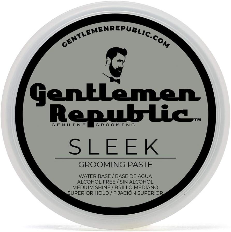 4oz Sleek Paste - Professional Water-Based Formula for Lightweight Strong Hold and Volume - Alcohol-Free, Fresh Scent - Made in USA