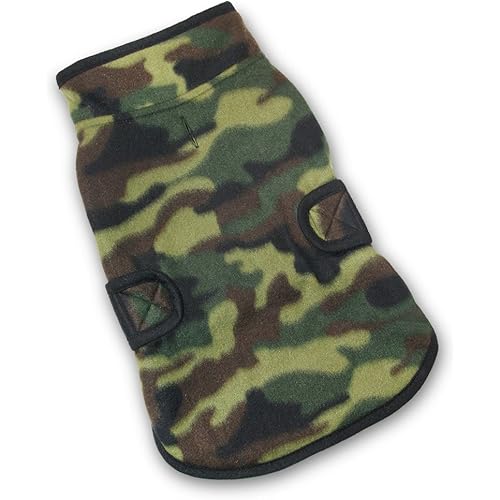 Best Pet Supplies 250-DAM-XS Voyager Reversible Windproof Pet Fleece Jacket, X-Small, Green/Camo