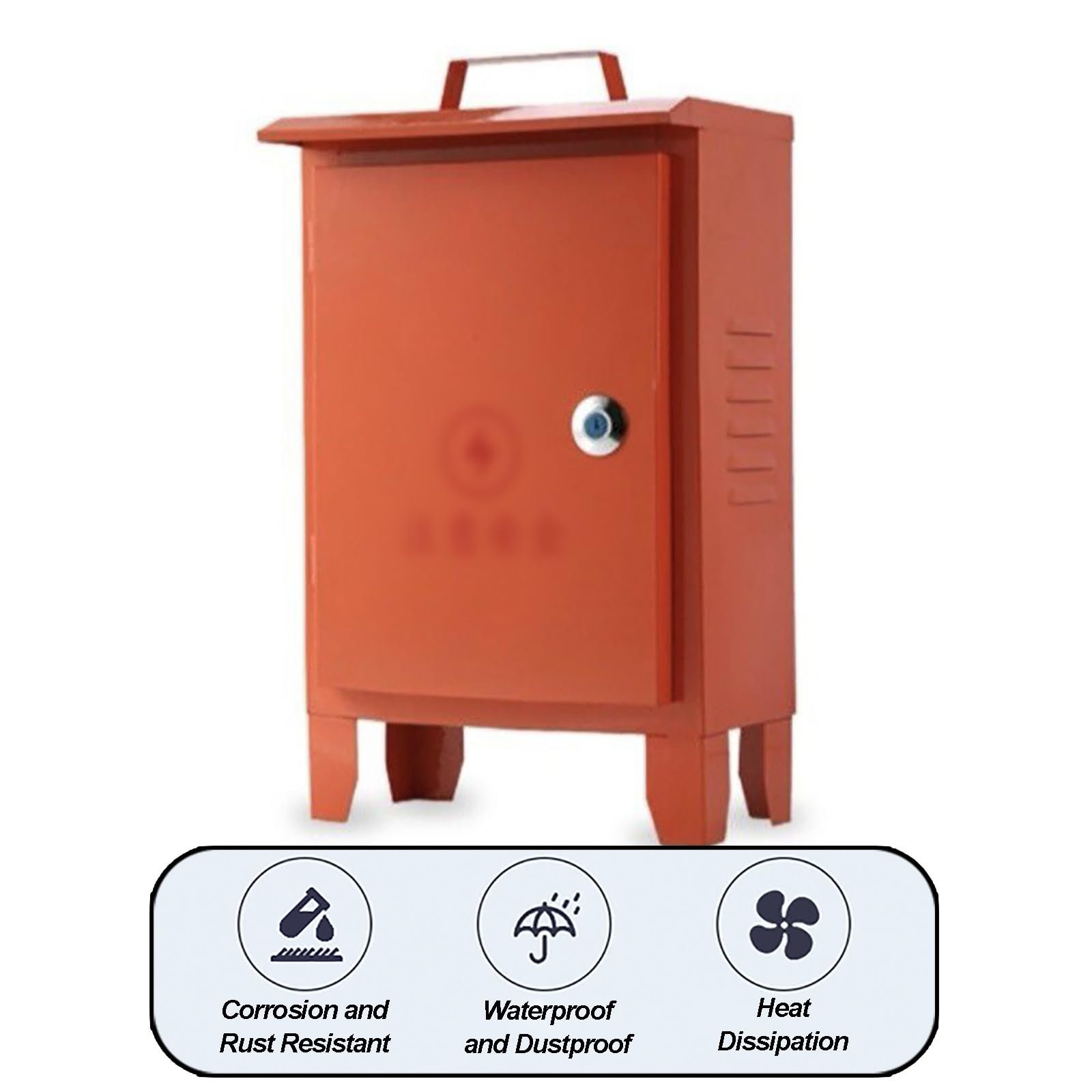 Armario Electrico de Acero Laminado en Frío, Caja Estanca Exterior Electrica Resistente a la Intemperie, Cuadro Electrico Superficie, IP55, Color Rojo con Asa de Transporte(25x30x18 cm/10x12x7 in)