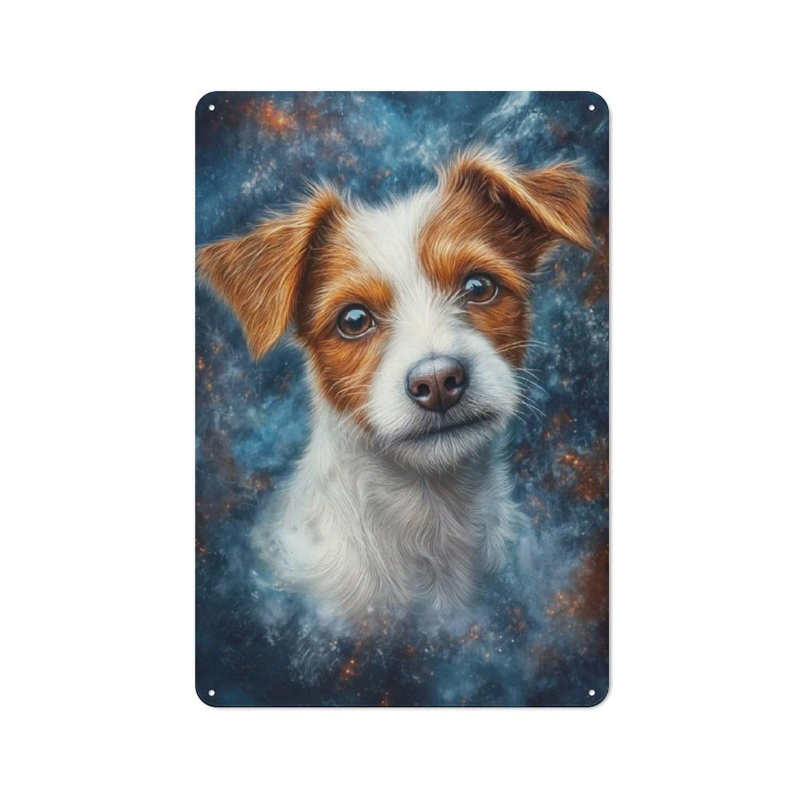 Junmoney Jack Russell Terrier Puppy Rustic Tin Sign 30X20cm Featuring For Bar Or Restaurant, A Housewarming Gift For Bar Decor Enthusiasts