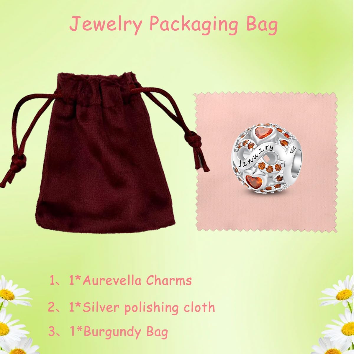 Birthstone Charms 925 Sterling Silver Charms for Bracelets and Necklaces Anniversary Birthday Christmas Jewelry Gift for Women - Image 6