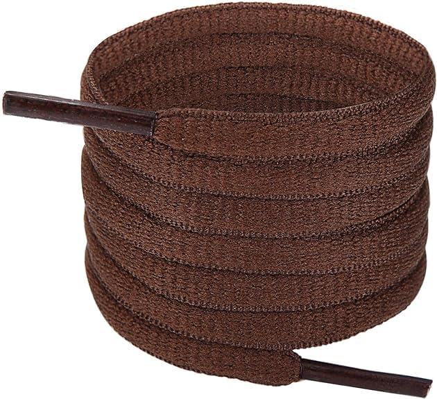 SUNBIRD 2Pair Shoes Laces Brown Half Round 1/4" Athletic Shoelaces for Sport II Running Shoes II Shoe Strings Brown Oval