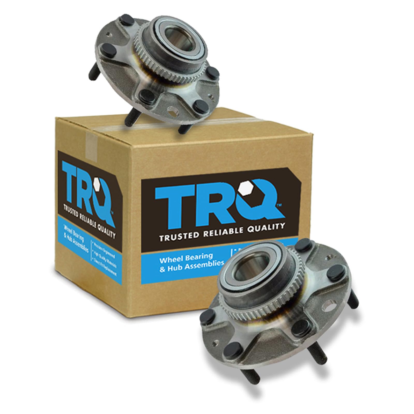 TRQ Rear Left and Right Wheel Bearing and Hub Assembly Set 2 Piece